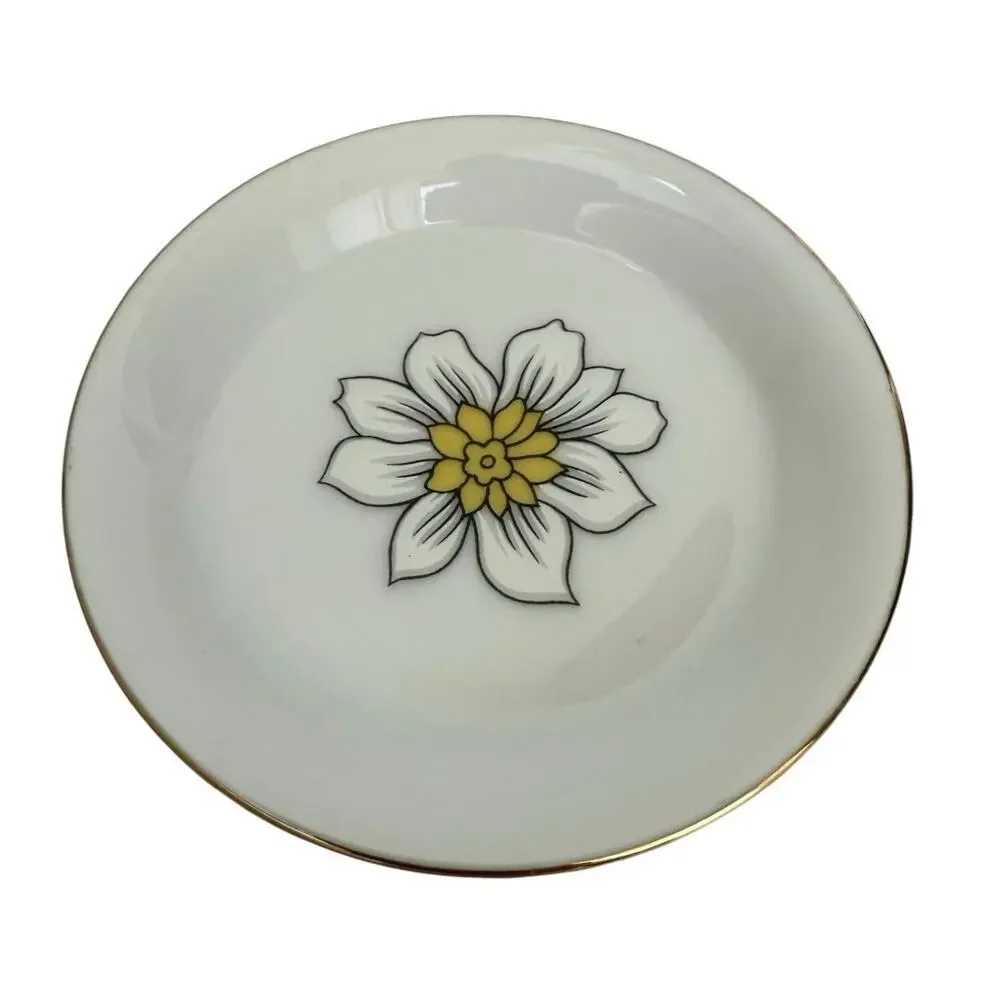 Creative Coasters Vintage Porcelain 70s Funky Floral Ring Dish Trinket Dish MCM - Picture 4 of 7